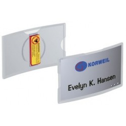 Durable porte-badges konvex, avec aimant, 75 x 40 mm