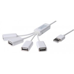 Digitus hub usb 2.0 à câble, 4 ports, blanc