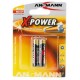 Ansmann pile alcaline "x-power", micro aaa, blister de 4