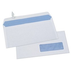 Gpv enveloppes, dl, 110 x 220 mm, 80 g/m2, avec fenêtre
