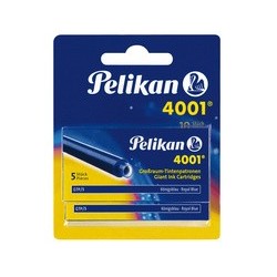 Pelikan cartouches d'encre grand volume 4001 gtp/5/2/b, bleu
