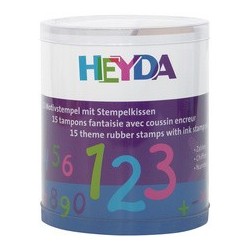 Heyda kit de timbres à motifs "chiffres", boite transparente
