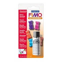 Fimo vernis brillant, dans un flacon de 10 ml, pinceau dans