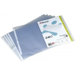 Rexel pochette perforée standard, a4, pp, transparente,