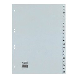 Hetzel intercalaires alphabétiques en plastique, a4, pp,gris