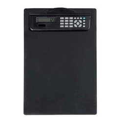Maul porte-bloc avec calculatrice, format a4,plastique, noir