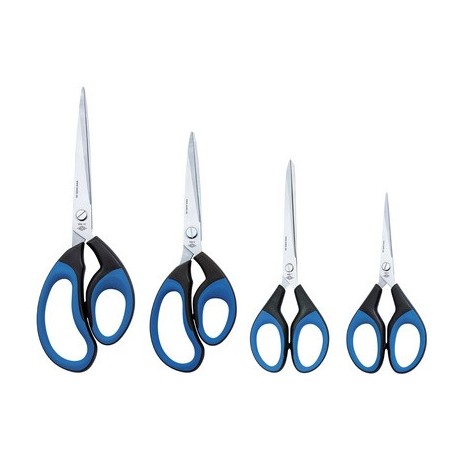 Wedo ciseaux soft-cut, pointu, longueur: 255 mm, noir/bleu