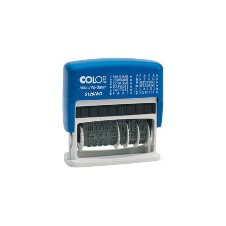 Colop tampon multiformules mini dater s120/wd, avec date, fr