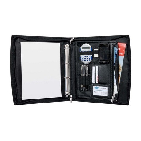 Wedo serviette classeur elegance, a4, similicuir/nylon, noir