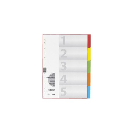 Pagna intercalaires carton, a4, 5 positions, 5 couleurs