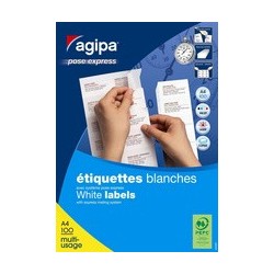 Agipa etiquettes multi-usage, 105 x 74 mm, pose express