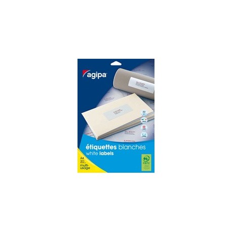Agipa etiquettes multi-usage, 50 x 25 mm, blanches