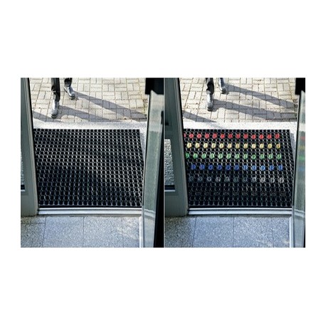 Miltex tapis en caoutchouc anneaux scriper, (l)400 x (l)600