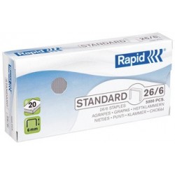 Rapid agrafes standard 26/6, cuivré