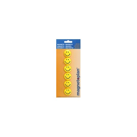 Magnetoplan aimants smiley, 40 mm, jaune
