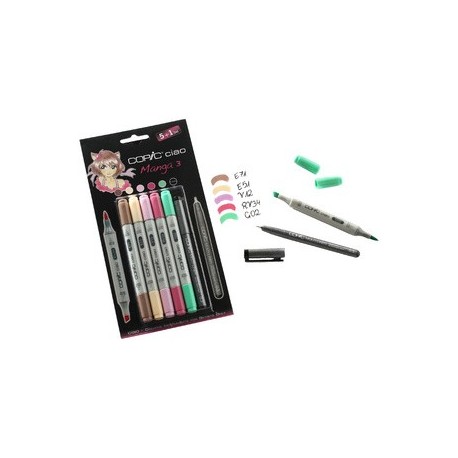 Copic marqueur ciao 5+1 set, manga 3