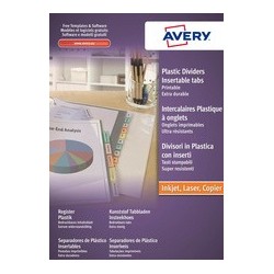 Avery intercalaires à onglets, 6 touches, pp, transparent