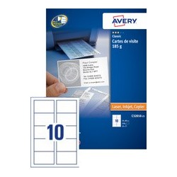 Avery cartes de visite quick&clean, 185 g/m2, blanc