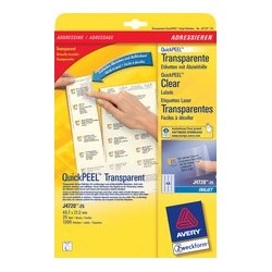 Avery zweckform etiquettes adresses transparentes, polyestèr