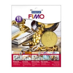 Fimo blattmetall, gold, 10 blatt