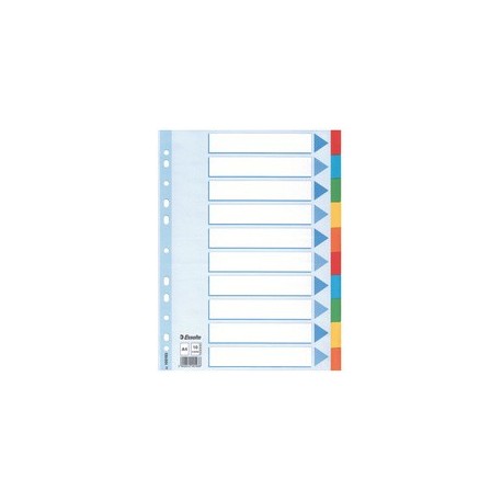 Esselte intercalaires en carton, unis, a4, 10 positions, en