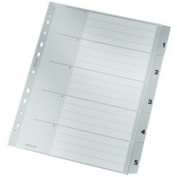 Leitz intercalaire en plastique, numéroté, format a4 extra