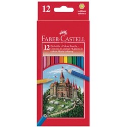 Faber-castell crayons de couleur hexagonaux castle, étui en