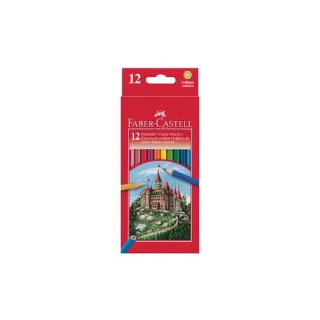 Faber-castell crayons de couleur hexagonaux castle, étui en