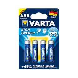 Varta pile alcaline"high energy", micro (aaa), 8+4 gratuit