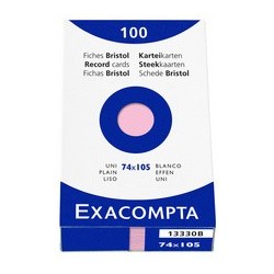 Exacompta fiches bristol, a7, quadrillé, blanc