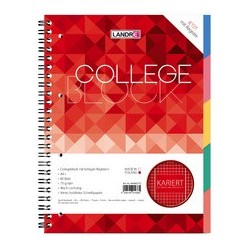 LandrÉ cahier à spirale avec intercalaires "college", a4,