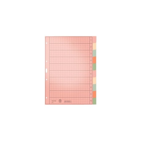 Leitz interlcalaire en papier naturel, blanc, a4, 10 touches