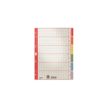 Leitz intercalaires en carton extra solide, blanc, a4, 6