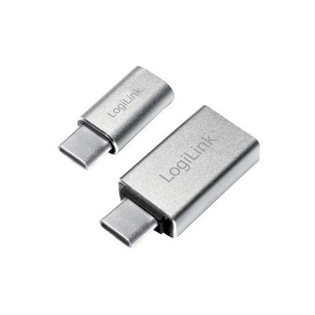 Logilink kit d'adaptateur usb-c, 2 pièces, argent
