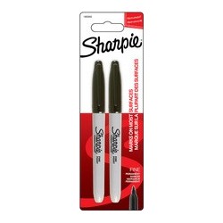 Sharpie marqueur permanent fine, blister de 2, noir