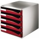 Leitz module de classement ps, 5 tiroirs, gris-clair/bleu