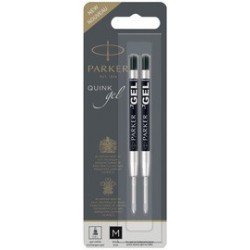 Parker mine de rechange quink gel, noir, tracé: m, 2 pièces