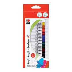 Marabu peinture acrylique,12 ml,  kit de 12