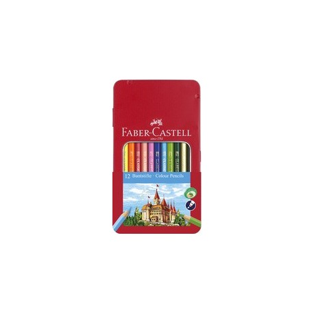 Faber-castell crayons de couleurs hexagonaux castle, étui en