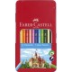 Faber-castell crayons de couleurs hexagonaux castle, étui en