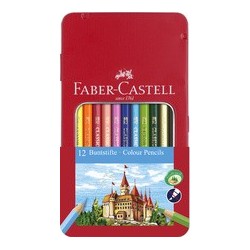 Faber-castell crayons de couleurs hexagonaux castle, étui en