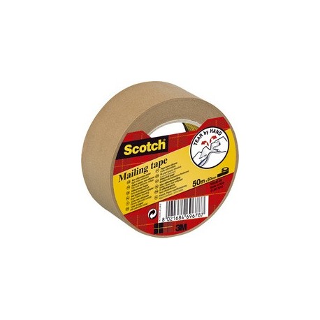 3m scotch ruban adhésif d'emballage p5050, papier, marron,