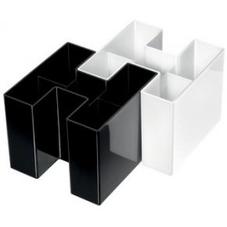 Han multipot à stylos bravo, 5 compartiments, blanc