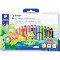 Staedtler crayon de couleur hexagonal buddy, étui en carton