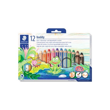 Staedtler crayon de couleur hexagonal buddy, étui en carton
