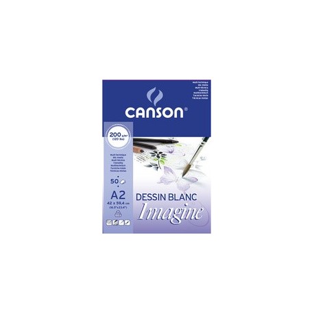 Canson bloc à dessin imagine, format a4, 200 g/m2