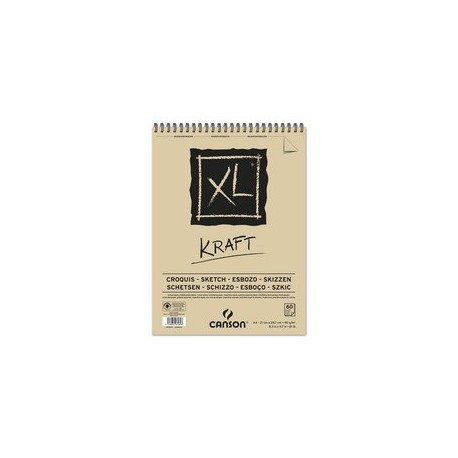 Canson blocs xl kraft spiralés petit côté, a4