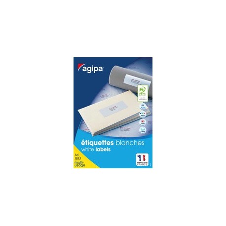 Agipa etiquettes multi-usages, 99,1 x 67,7 mm, blanc