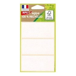 Agipa etiquettes multifonctions, 34 x 75 mm, blanc, 100%