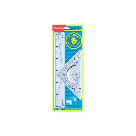 Maped kit géométrie pour gauchers, 4 pièces, transparent